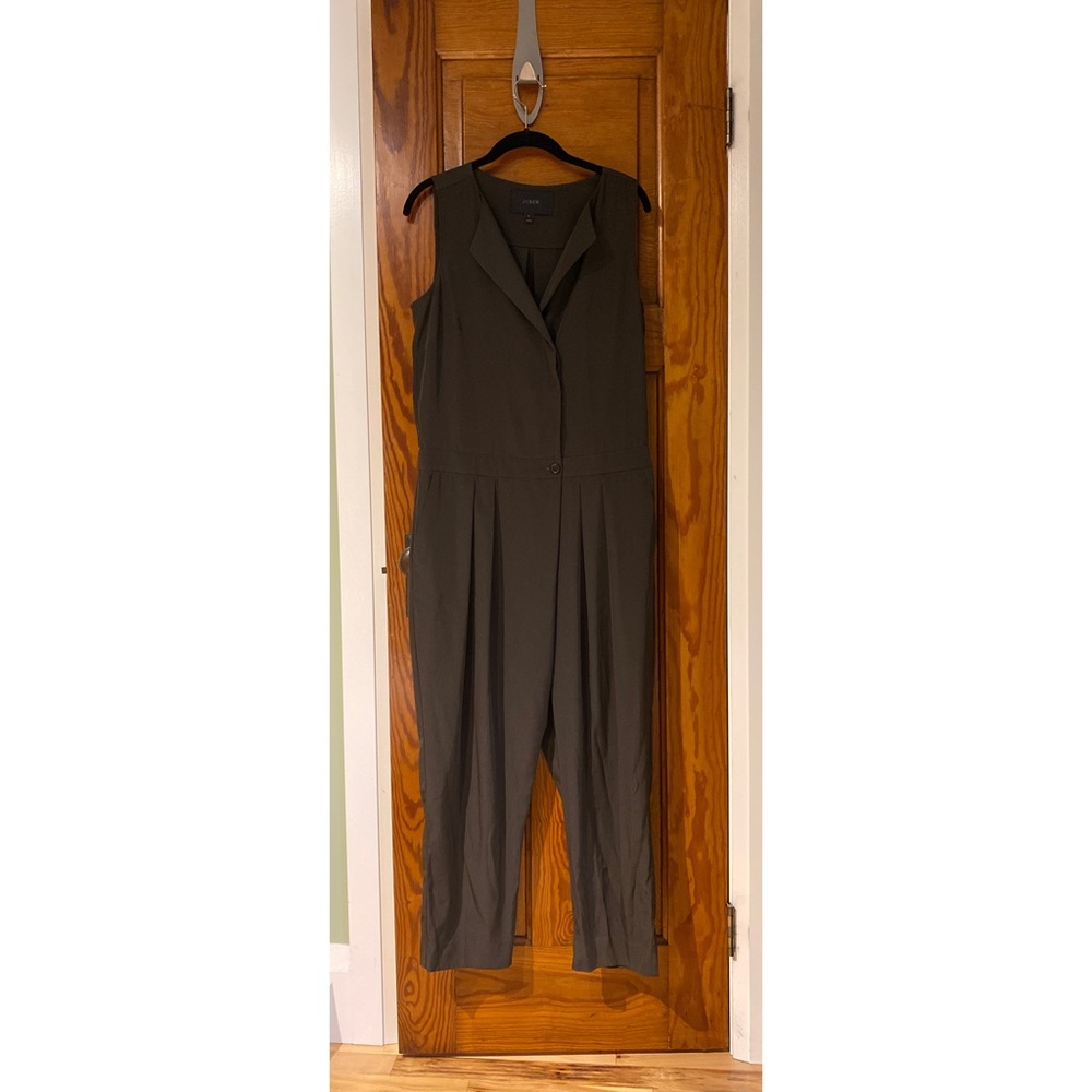 J crew deep green jumpsuit